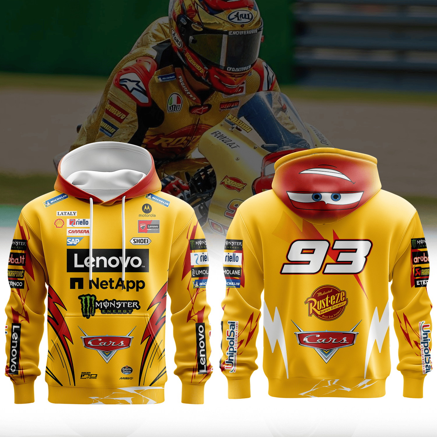 Lightning McQueen x Marc Márquez V2 Inspired 3D Racing Apparel Combo