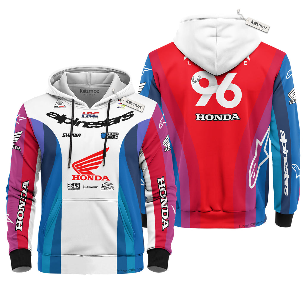 Hunter Lawrence Signed Honda HRC Racing #96 AMA Supercross Motocross Racing Hoodie Costume Racing Suit