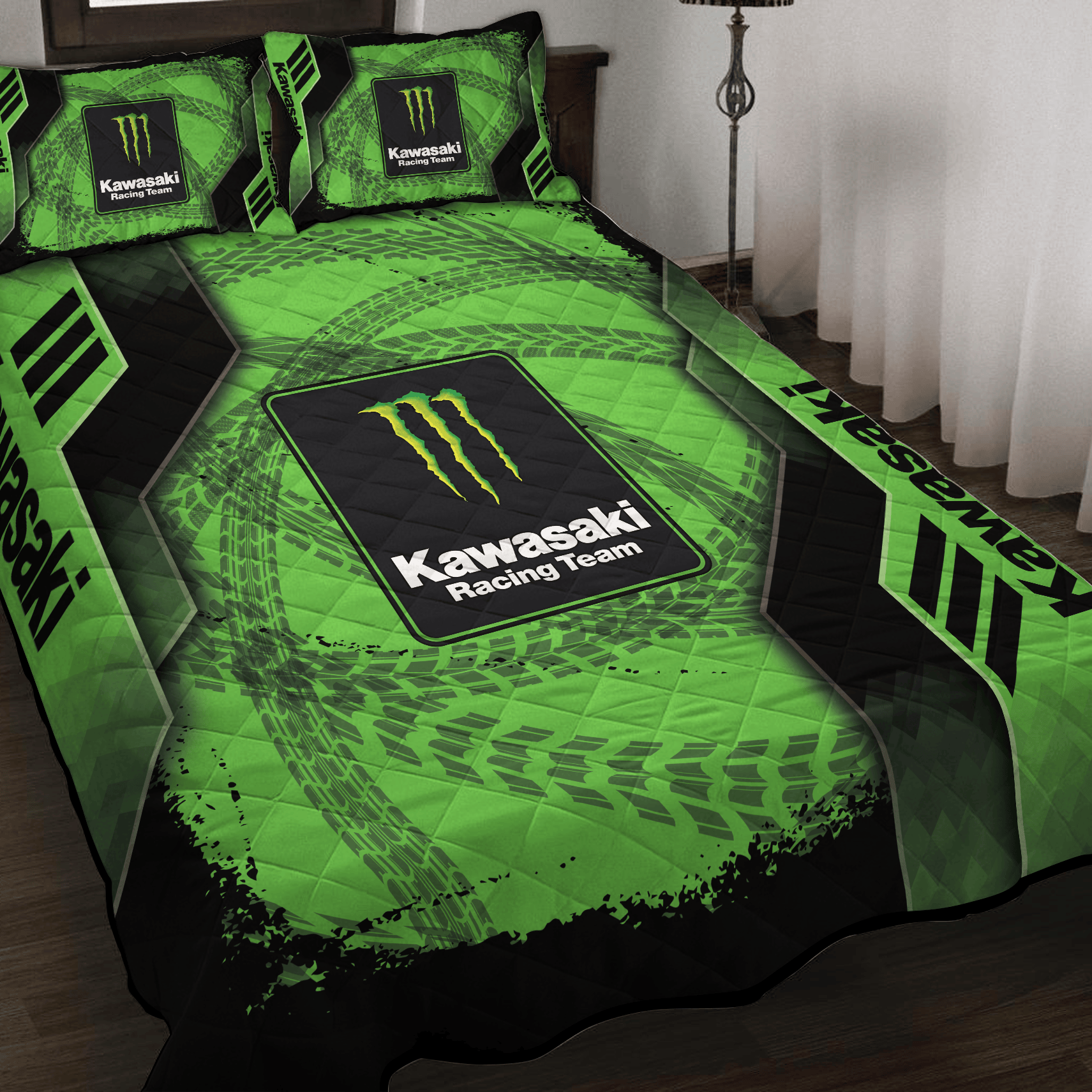 Monster Energy Kawasaki Inspired Full Bedding Set