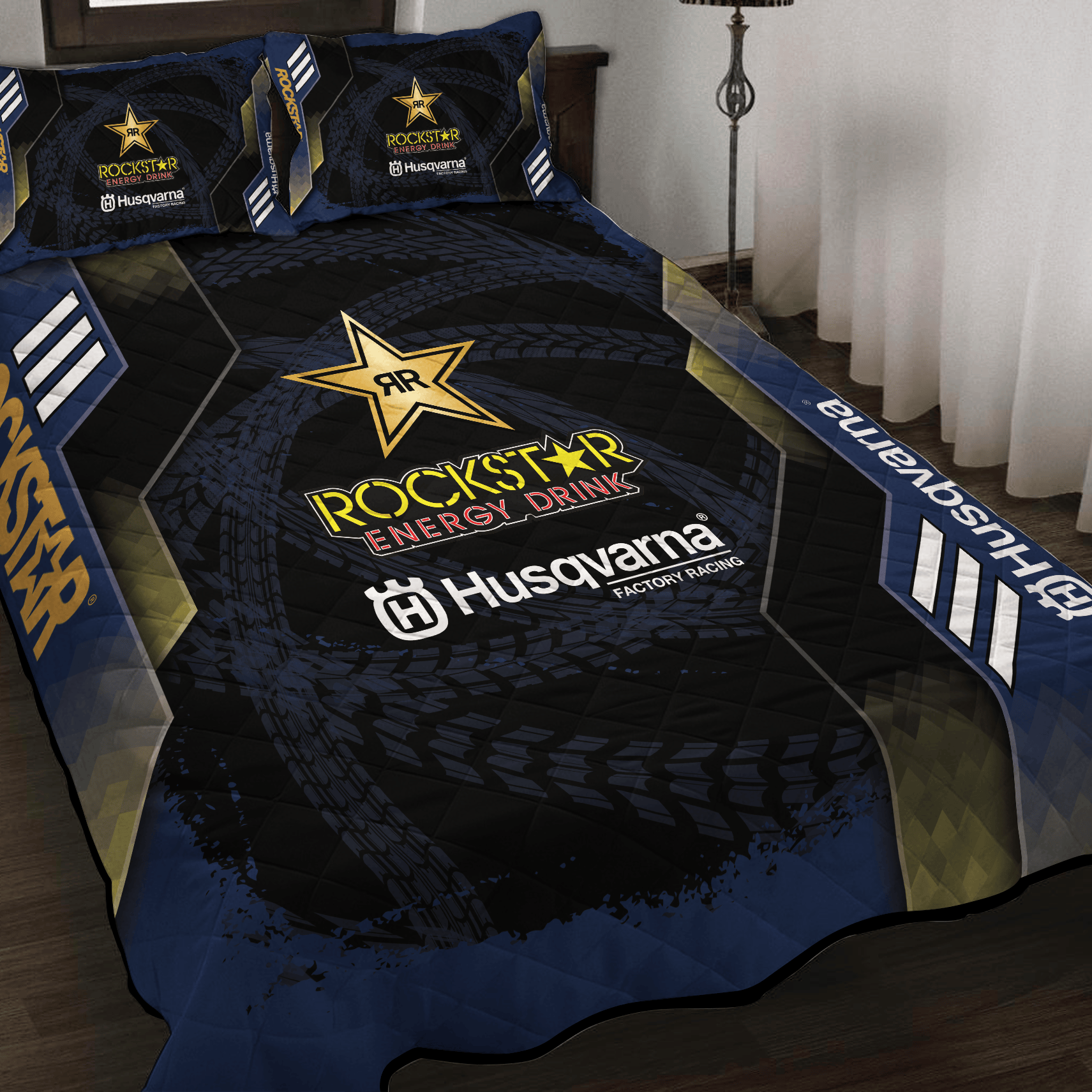Rockstar Energy Husqvarna Factory Racing Inspired Full Bedding Set