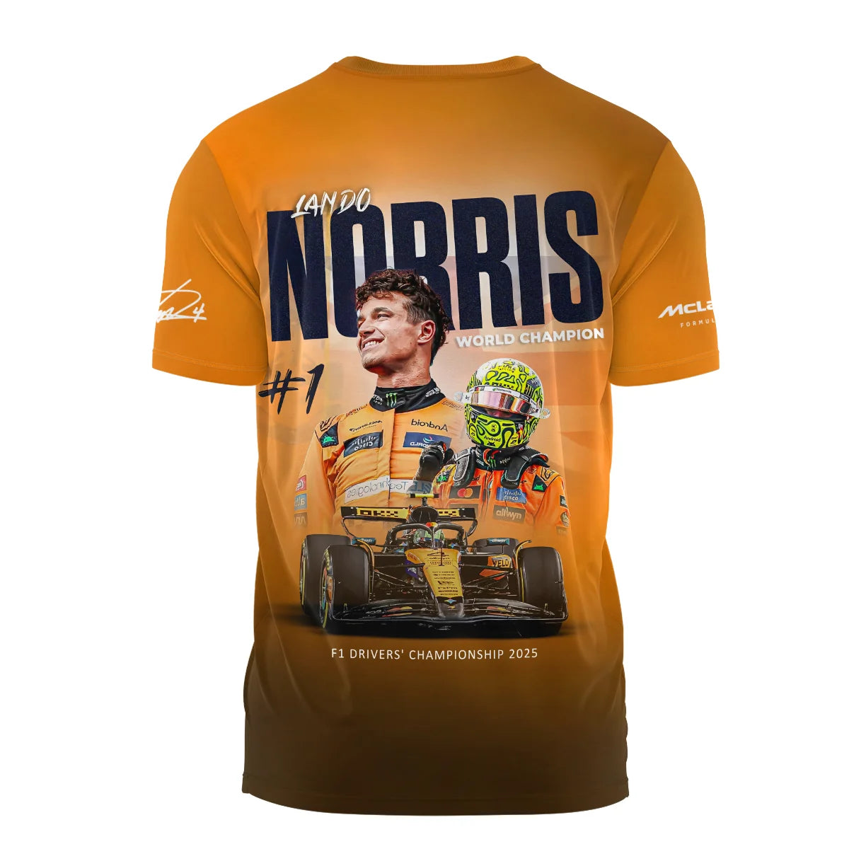 F1 Drivers' Championship 2025 Lando Norris McLaren F1 Team T-Shirt BLNRWDCA10TS