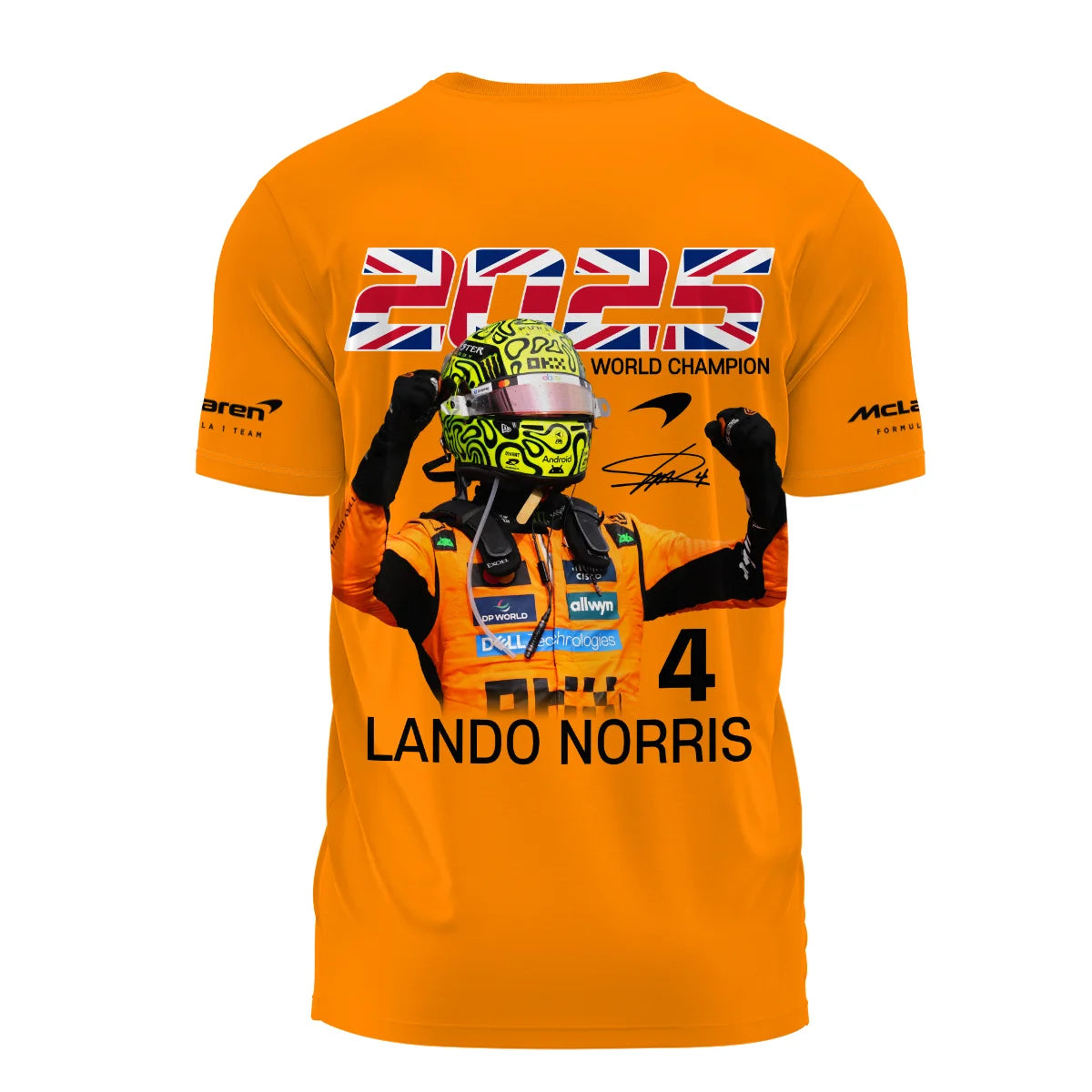 2025 Driver Champion Lando Norris McLaren F1 Team T-Shirt BLNRWDCA9TS