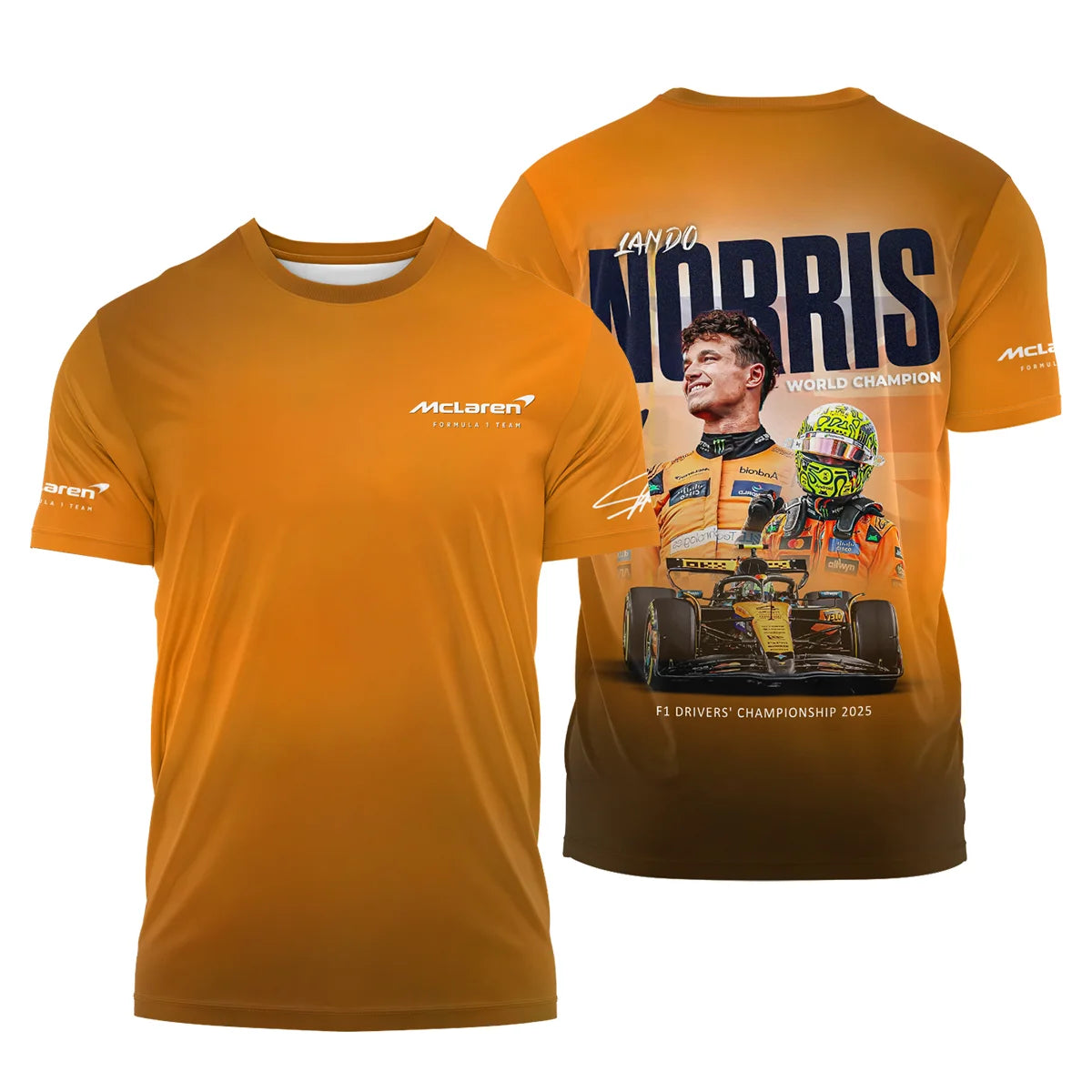 F1 Drivers' Championship 2025 Lando Norris McLaren F1 Team T-Shirt BLNRWDCA10TS