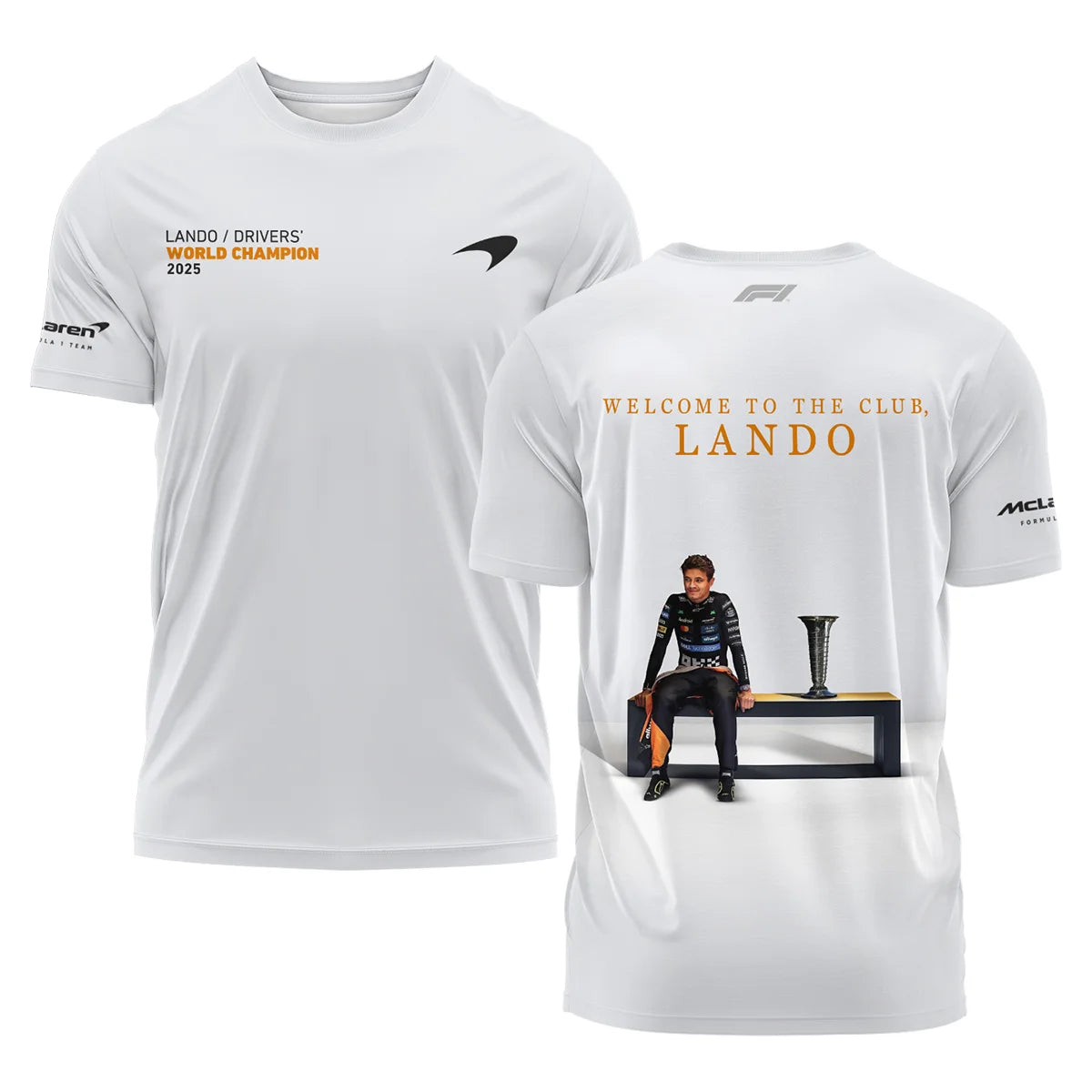 Welcome To The Club Lando Norris McLaren F1 Team T-Shirt BLNRWDCA14TS