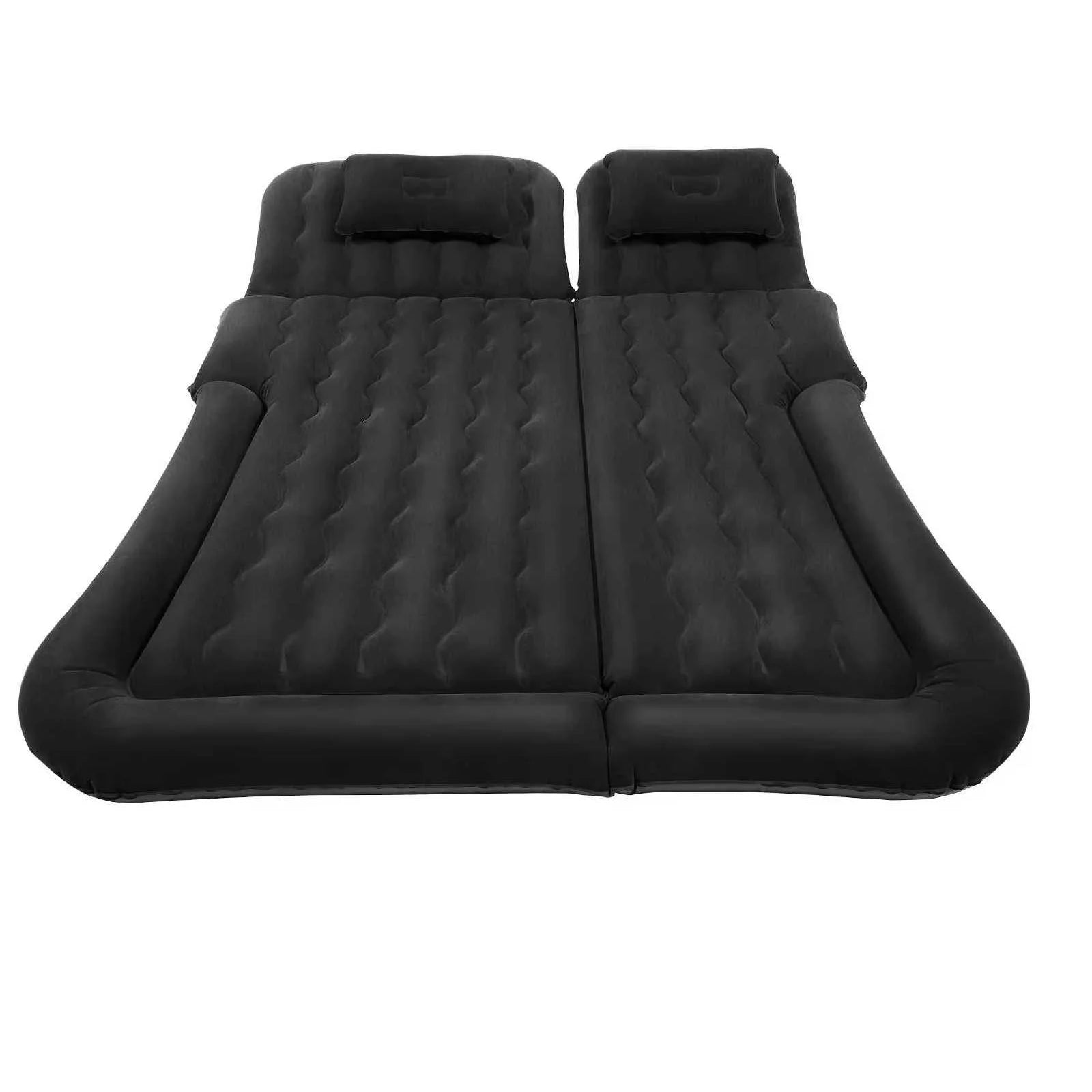 Universal Foldable Inflatable Bed Portable Inflatable Mattress Set Car Back Seat Sleeping Flocking Air Bed Cushion w/Pump+Pillow