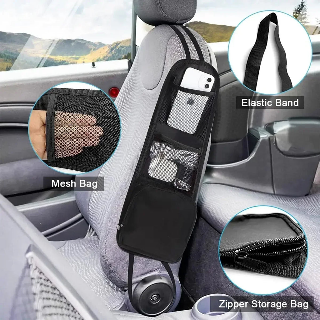 Multi-Pocket Car Seat Organizer Multifunctional Car Seat Back Side Hanging Bag Mesh Pocket Storage Bag Auto Interior Accessorie