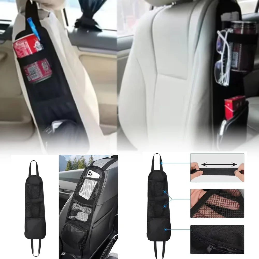 Multi-Pocket Car Seat Organizer Multifunctional Car Seat Back Side Hanging Bag Mesh Pocket Storage Bag Auto Interior Accessorie