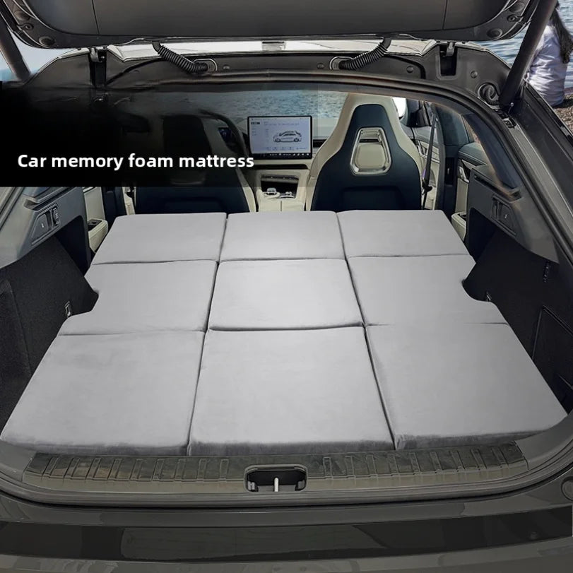 Car-mounted Camping Travel Inflatable-free Foldable Memory Foam Mattress For Car And Outdoor Dual Use