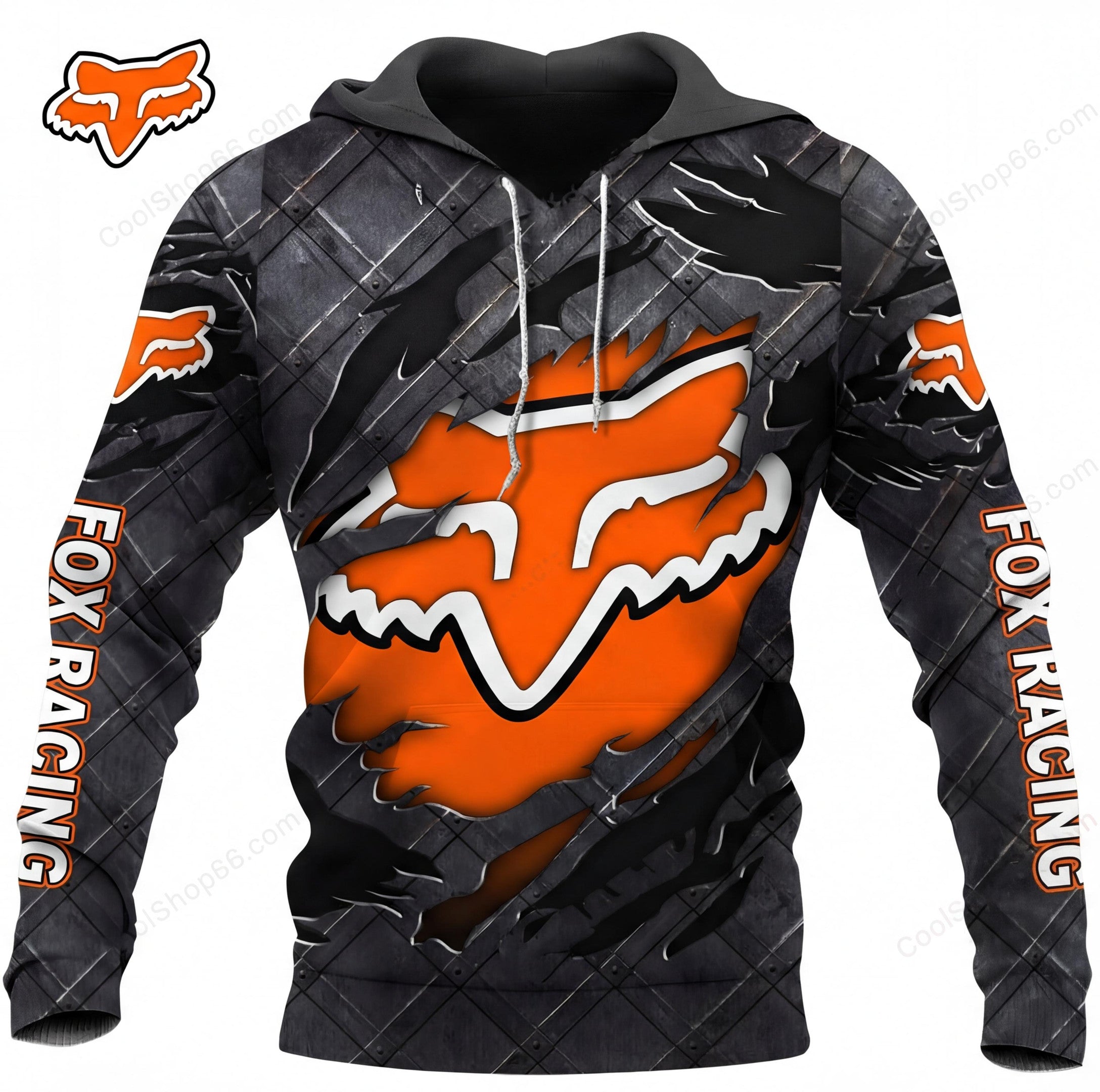 Fox Racing Black Metal  3D Apparel Hoodie, Kid Hoodie, T Shirt, Zip Hoodie, Sweatshirt